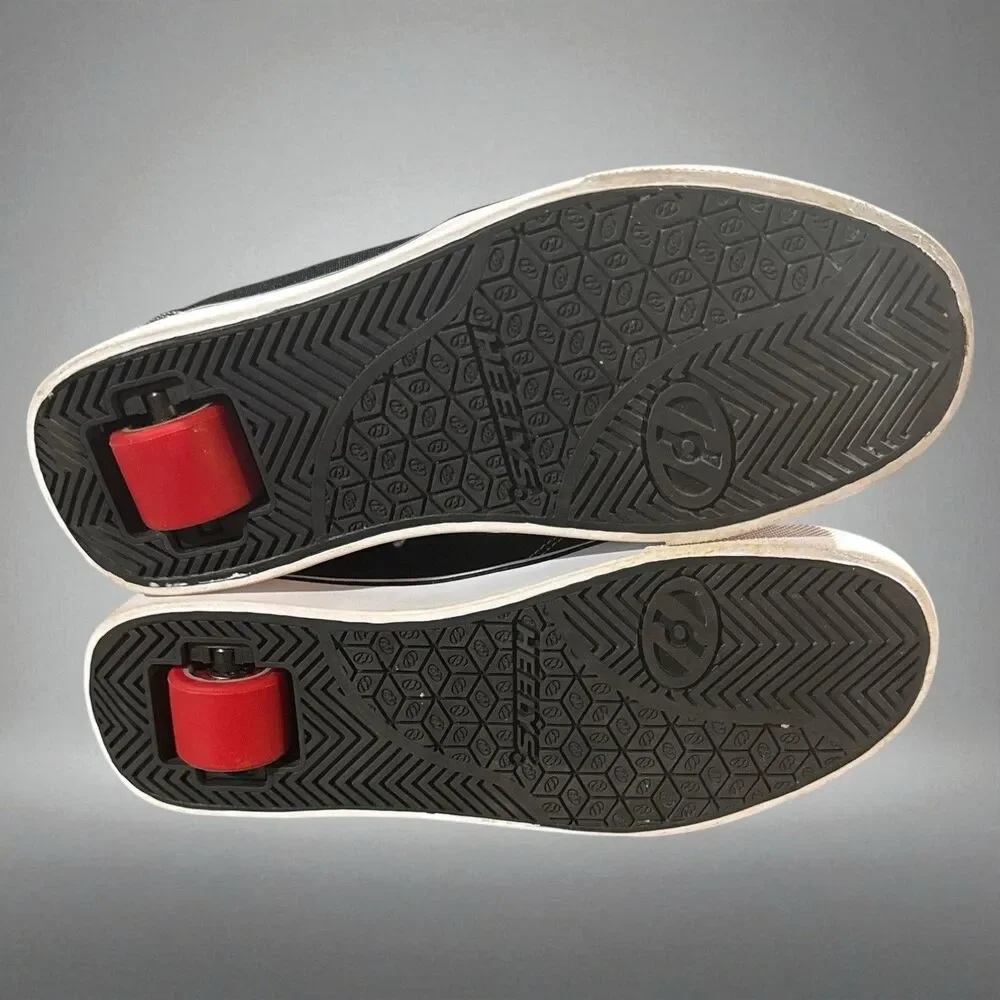 Heelys Pro 20 GR8 Roller Shoes Youth 6 Black Red Skate Sneakers Wheels Installed